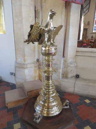 Brass lectern in St. James' Church