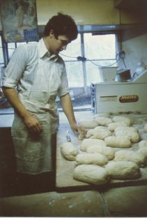Baking with dough for bread