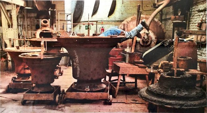 Cast iron bell in foundry workshop | Roy Kilcullen/Tom Wren/BNPS