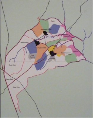 map of parish showing fields